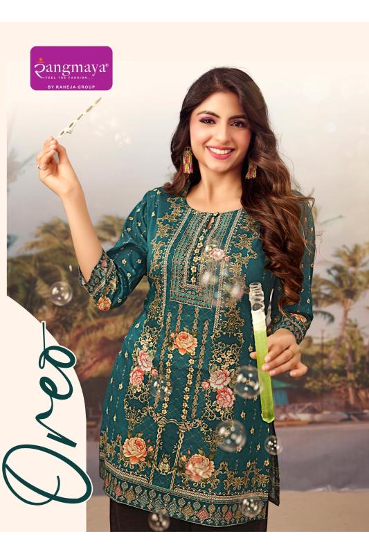 Rangmaya oreo short top wholesale market of kurtis in ludhiana